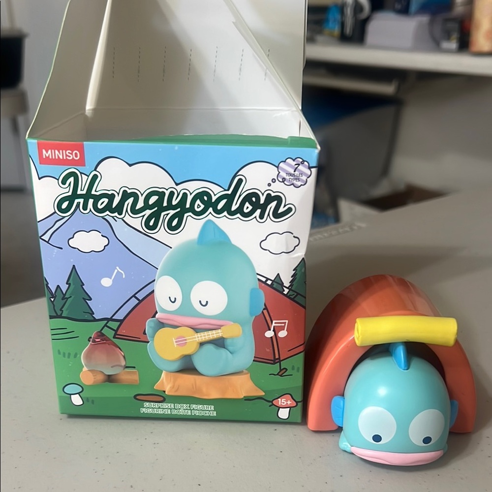 Sanrio Blue and Orange Action Figures Playset.  Opened to show